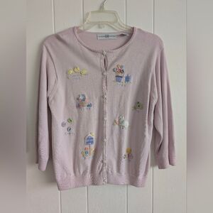 Laura Ashley Pink Embroidered Women's Sweater